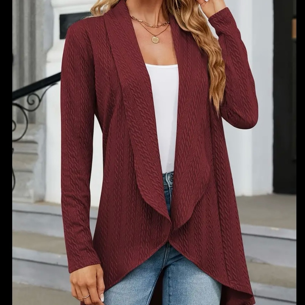 NEW! Cable Knit Collar Cardigan!